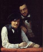 Franz Xaver Winterhalter Self Portrait of the Artist with his Brother, Hermann Sweden oil painting reproduction